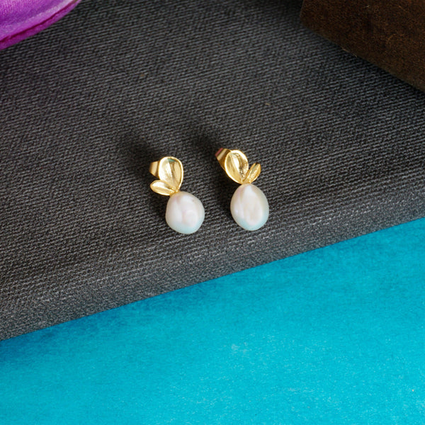 Lustrous Leaf Pearl Earrings - Luxy Direct